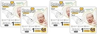 Paddlers Protection Yenidoğan Bebek Bezi 1 Numara (2-5 Kg) 128 Adet – 2’Li Set, Maksimum Koruma (2 Paketi) ürün görseli 1