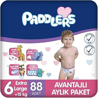 Paddlers Bebek Bezi 6 Numara X-Large (15+ Kg) 88 Adet – Aylık Paket ürün görseli 1