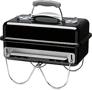 Weber Go-Anywhere/Taşınabilir Kömür Mangal, Katlanabilir Ayaklar, Kamp Piknik Için Kompakt Tasarım, Dayanıklı Kaplama, Hava Akışı Kontrolü, Pişirme Yüzeyi, 42 X 26 Cm, Siyah ürün görseli 1