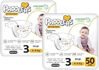 Paddlers Protection Bebek Bezi 3 Numara Midi (4-9 Kg) 100 Adet – 2’Li Set, Maksimum Koruma ürün görseli 1