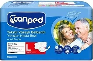 Canped-Tekstil Yüzeyli Belbantlı Yetişkin Hasta Bezi Large 30'Lu ürün görseli 1