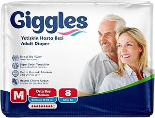 Giggles Yetişkin Bel Bağlamalı Hasta Bezi Medium 8'Li 1 Paket 8 Adet ürün görseli 1