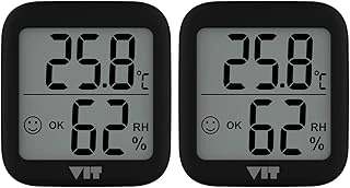 Vit 2'Li İç Mekan Dijital Isı Nem Ölçer Siyah Termometre Bvt17-01 ürün görseli 1