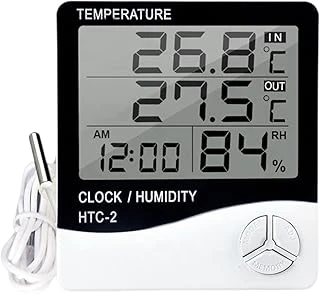 Htc-2 Dijital Termometre Sıcaklık Nem Ölçer Higrometre Masa Alarm, Problu Dijital Termometre, Problu Sıcaklık Nem Ölçer ürün görseli 1