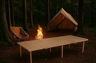 Pratikoutdoor Katlanır Kamp, Piknik Bahçe Masası 75X180 Cm - Ham Naturel Renk ürün görseli 1