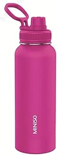Miniso Klasik Tasarım Tutacaklı Sızdırmaz Kapaklı Çelik Su Kabı (1400Ml) - Pembe ürün görseli 1