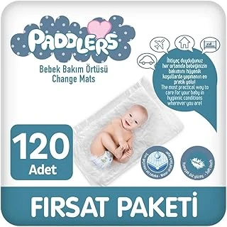 Paddlers Bebek Bakım Örtüsü 60X60 Cm – 120 Adet (12 Paket X 10’Lu) Yatak Koruyucu Alt Açma Bezi ürün görseli 1