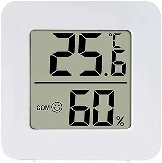 Promosyonca Mini Dijital Termometre Nem Ölçer, İç Mekan, Beyaz, Lcd Ekran, Gülümseme Yüz İkonlu, 4.5X4.5X1.6Cm ürün görseli 1