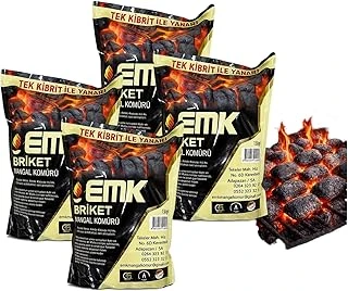 Emk Briket Mangal Kömürü, Tek Kibritle Yanan, 1,8 Kg, 4 Adet ürün görseli 1