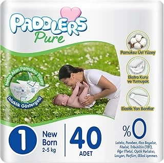 Paddlers Pure 1 Numara Yenidoğan 2-5 Kg Ekonomi Paketi Bebek Bezi (1 X 40 Adet) ürün görseli 1