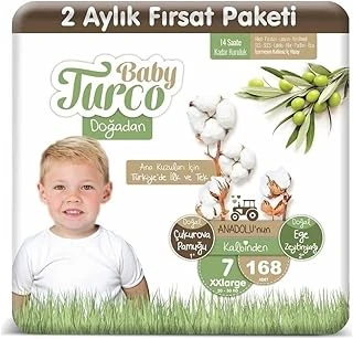 Baby Turco Bebek Bebek Bezi 2 Aylık Paket 7 Numara 20-30 Kg 168 Adet ürün görseli 1