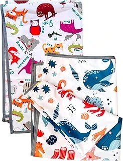 Yorni Zoo Seaworld İkili Ekonomik Set Sıvı Geçirmez Alt Açma Örtüsü Bebek Bakım Örtüsü 65X80Cm Büyük Boy Polyester Askılı Çok Amaçlı ürün görseli 1