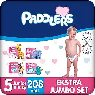 Paddlers Bebek Bezi 5 Numara Junior (11-18 Kg) 208 Adet – Ekstra Set ürün görseli 1