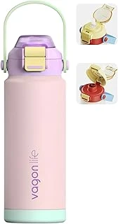 750 Ml Tek Kapak Çift Kullanım Pipetli Rahat İçim Kulplu Paslanmaz Çelik Termos Ff1108-750Ml Lila ürün görseli 1
