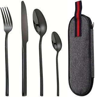 Valkyrie Çantalı Yolculuk Çatal Kaşık Seti Kişiye Özel 1. Sınıf Paslanmaz Çelik Ofis Okul Kamp Restaurant C3404 ürün görseli 1