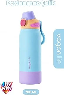700 Ml Tek Kapak Çift Kullanım Pipetli Rahat İçim Kulplu Paslanmaz Çelik Termos Ffvgn1112-700Ml ürün görseli 1