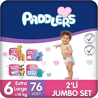 Paddlers Bebek Bezi 6 Numara X-Large (15+ Kg) 76 Adet – 2’Li Set ürün görseli 1