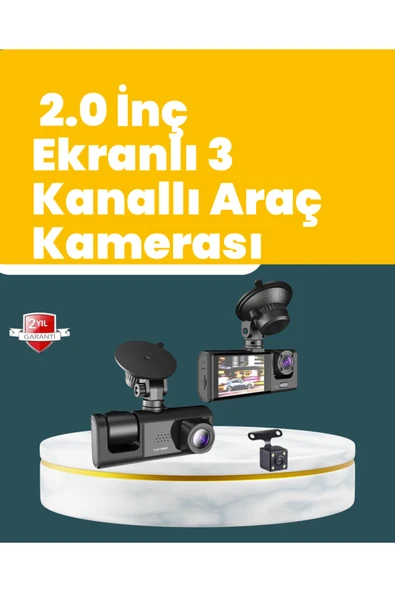 Full HD Çift Yönlü Araç Kamerası  Hareket Algılama  Döngüsel Kayıt ürün görseli 1
