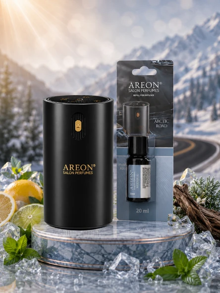 Areon Aromatik Difüzör Siyah (Klasik Metal) + Arctic Road ürün görseli 1
