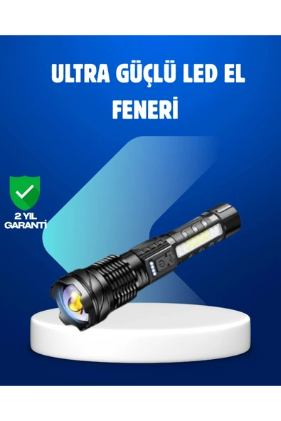 Güçlü LED El Feneri Şarj Edilebilir Çok Modlu ürün görseli 1