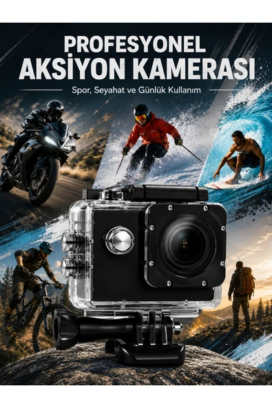 Yüksek Görüntü Kalitesi Sunan 1080P Full HD Aksiyon Kamerası ürün görseli 1
