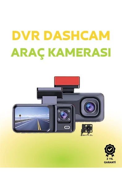 1080p Ön, 720p Arka ve İç Kamera ile %100 Kapsama – Gece Görüşlü Araç Kamerası ürün görseli 1