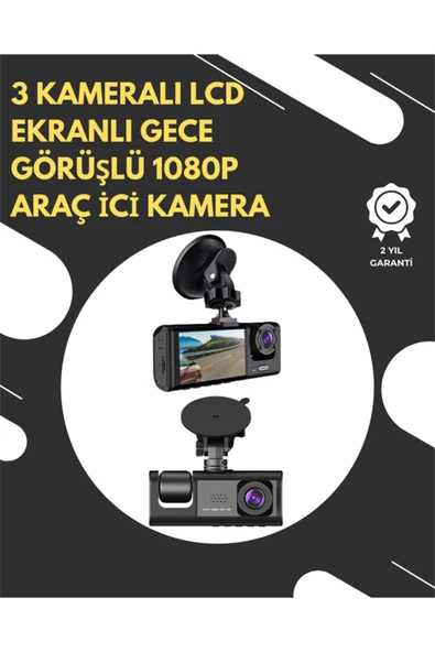 G-Sensör ve Hareket Algılama Destekli 1080p Araç İçi Güvenlik Kamerası ürün görseli 1