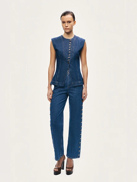 Nocturne Metal Düğme Detaylı Denim Pantolon N26YD18167 ürün görseli 1