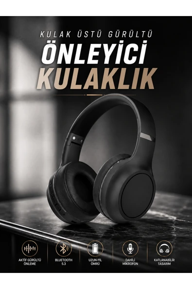 Kulak Üstü Kablosuz Bluetooth Kulaklık Gürültü Önleyici Ayarlanabilir ürün görseli 1