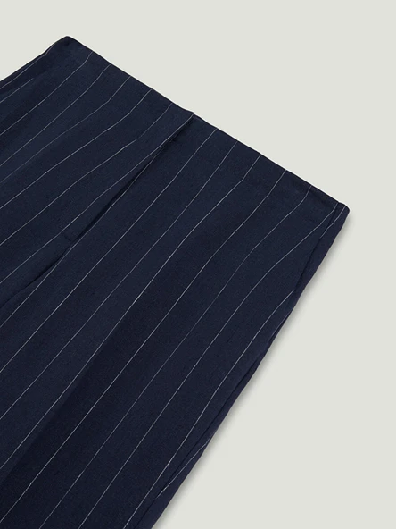 Çizgili Geniş Paça Pantolon NOCTURNE - Resim 2