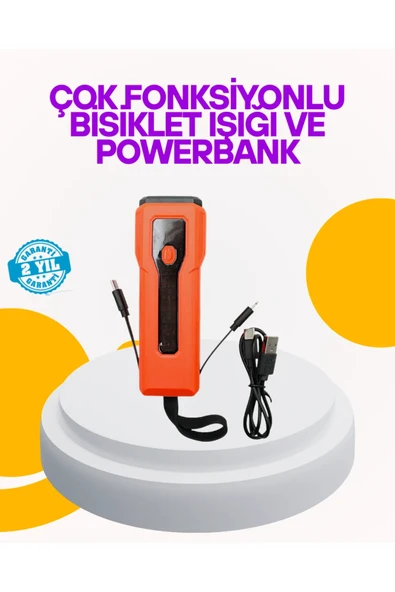 Su Geçirmez Bisiklet Işığı 5000 mAh Powerbankli Ön Far ürün görseli 1