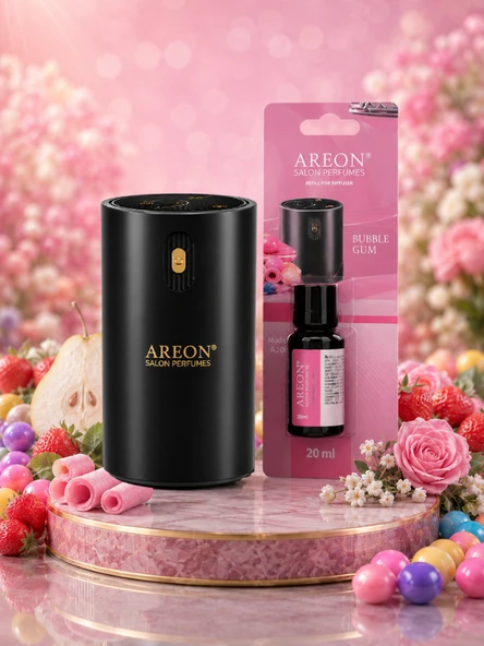 Areon Aromatik Difüzör Siyah (Klasik Metal) + Bubble Gum ürün görseli 1