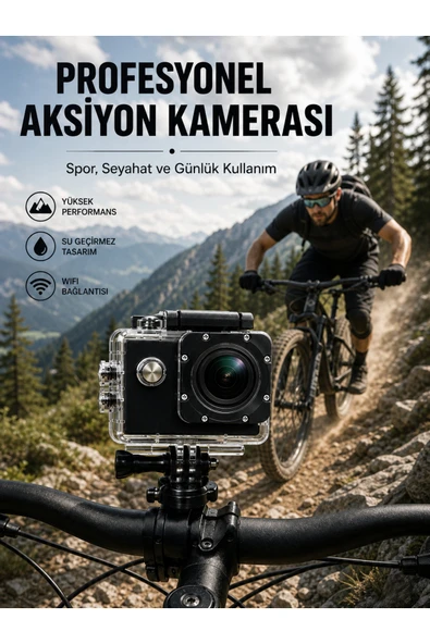 Profesyonel Video Çekimleri İçin 1080P Full HD Aksiyon Kamerası ürün görseli 1
