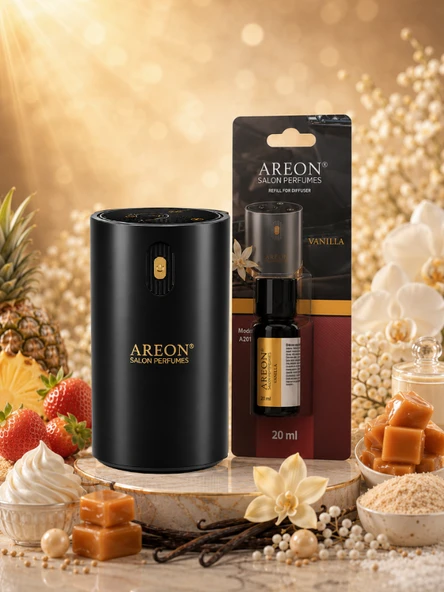 Areon Aromatik Difüzör Siyah (Klasik Metal) + Vanilla ürün görseli 1