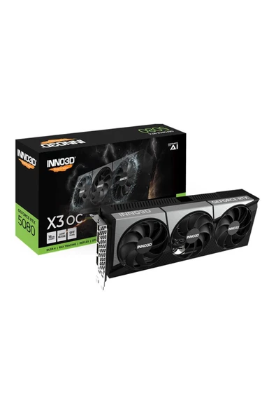 INNO3D Nvidia GeForce RTX5080 x3 OC 16GB 256Bit GDDR7 Ekran Kartı N50803-16D7X-17603930 ürün görseli 1