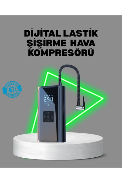 80W Kablosuz Dijital Ekranlı Taşınabilir Lastik Şişirme Pompası ürün görseli 1