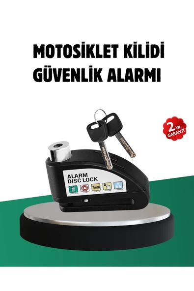 Titreşim Sensörlü Alarm Disk Kilidi Motosiklet Scooter Bisiklet ürün görseli 1