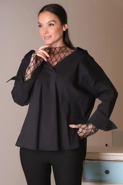 Ayhan Tül Detaylı Gömlek 25KRB50284 ürün görseli 1