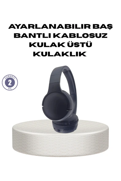 Bluetooth 5.0 Siyah Kablosuz Kulaklık 18 Saat Batarya Katlanabilir Tasarım ürün görseli 1