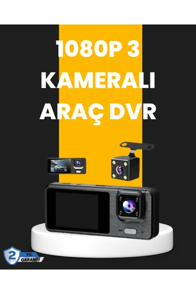 Çok Açılı Araç İçi DVR | Ön İç Arka Kamera, Döngü Video Kaydı ürün görseli 1