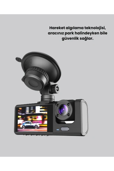 Full HD Araç Kamerası  Çift Yönlü Kayıt ve Darbe Sensörü - Resim 3