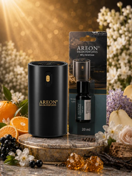Areon Aromatik Difüzör Siyah (Klasik Metal) + The Way ürün görseli 1