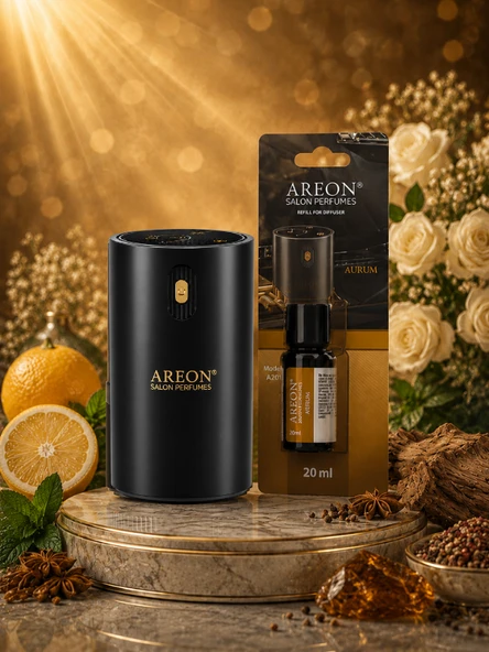 Areon Aromatik Difüzör Siyah (Klasik Metal) + Aurum ürün görseli 1