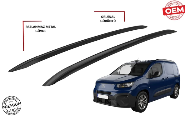 FİAT DOBLO UZUN ŞASE YAPIŞIK PORT BAGAJ TAVAN ÇITASI SİYAH 2023 2024 2025 2026 2027 ürün görseli 1