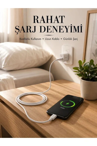 USB-A to Type-C Şarj Kablosu 2 Metre Uzun Kablo ürün görseli 1