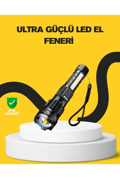 Güçlü LED El Feneri Şarj Edilebilir Çok Modlu ürün görseli 1