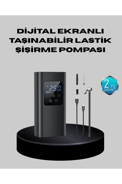 Taşınabilir 80W Kablosuz Lastik Şişirme Pompası Dijital Ekranlı ürün görseli 1