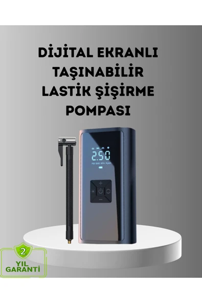 Dijital Ekranlı Kablosuz Hava Pompası LED Işıklı 12V 80W ürün görseli 1