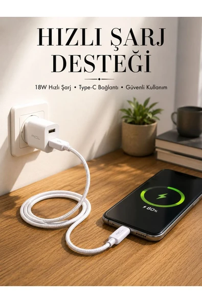 Type-C Girişli Cihazlar İçin Şarj Kablosu ürün görseli 1