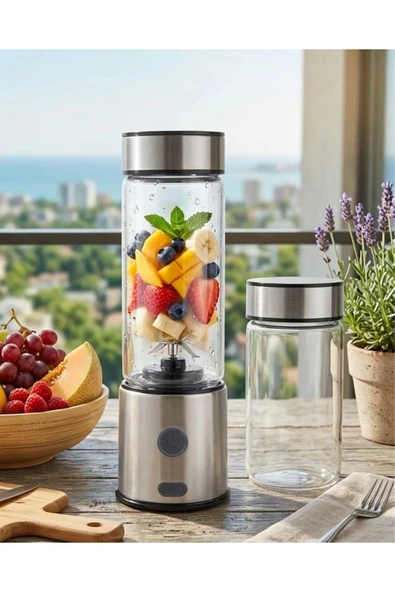 Çift Cam Hazneli Blender 16500 RPM Buz Kırıcı Taşınabilir Blender ürün görseli 1